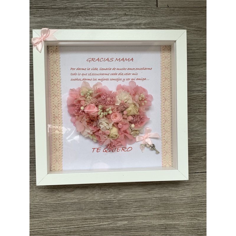CUADRO flores preservadas " Gracias MAMÁ"