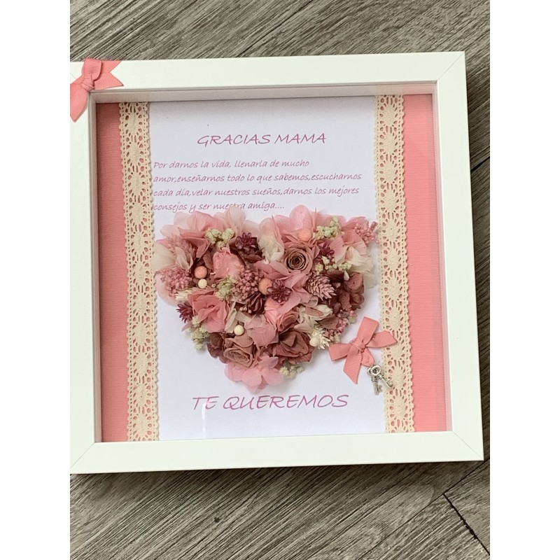 CUADRO flores preservadas " Gracias MAMÁ"