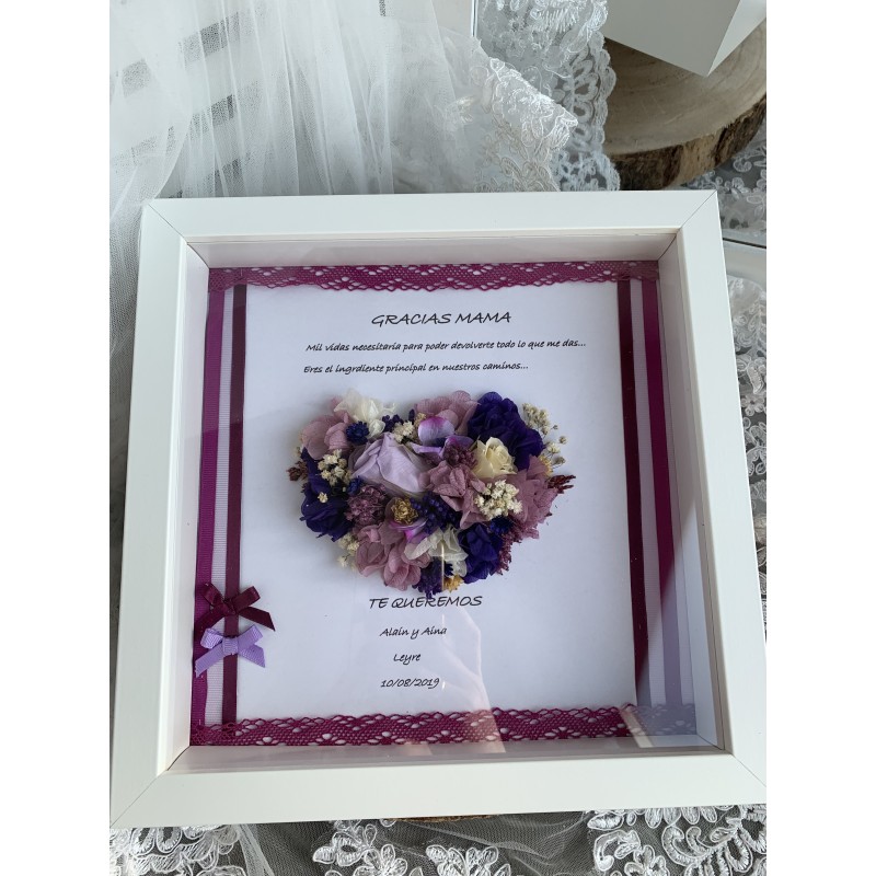 CUADRO flores preservadas " Gracias MAMÁ"