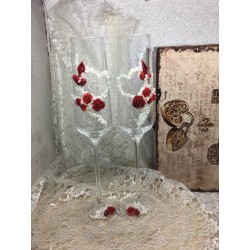 pareja Copas  "cristal rose"