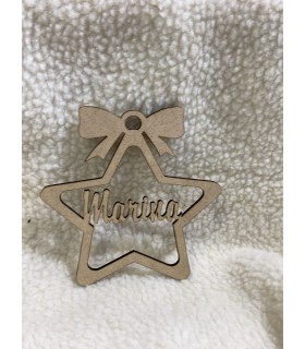 Bola madera estrella lazo