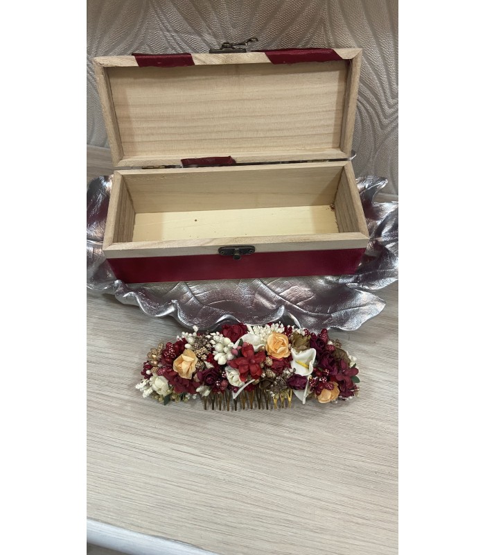 peineta flores + caja | Tocados florales