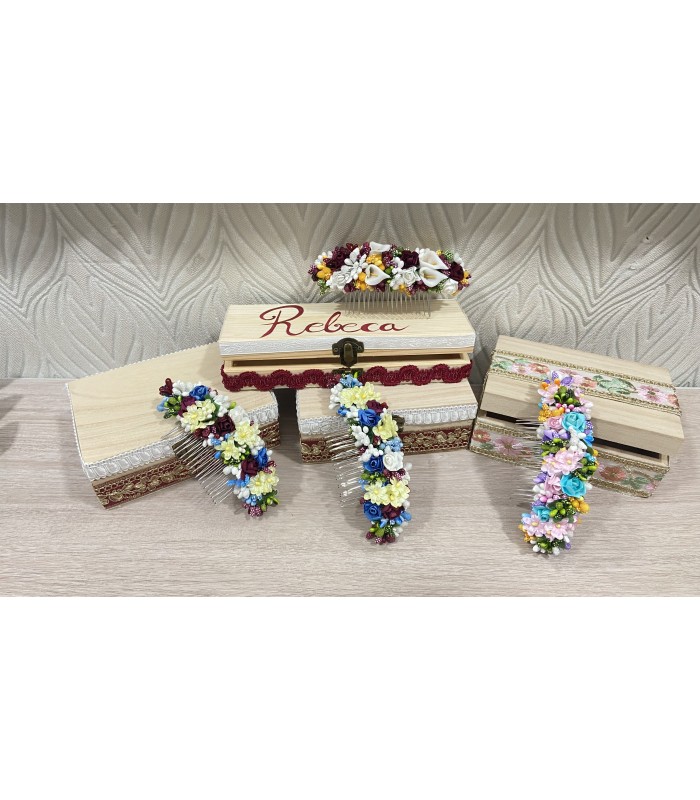 peineta flores + caja | Tocados florales