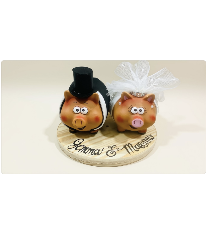 Pareja huchas cerditos | Detalles invitados