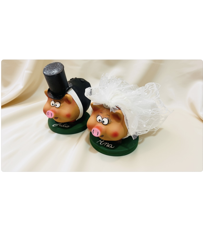 Pareja huchas cerditos | Detalles invitados