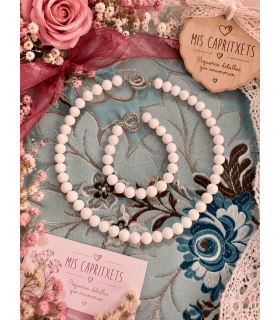 Collar bolas nácar