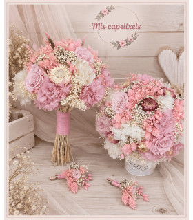 Ramo romántico preservado peach